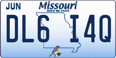 MO license plate DL6I4Q