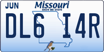 MO license plate DL6I4R