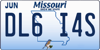 MO license plate DL6I4S