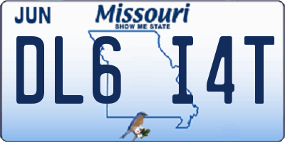 MO license plate DL6I4T