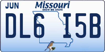 MO license plate DL6I5B