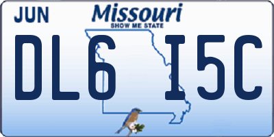 MO license plate DL6I5C