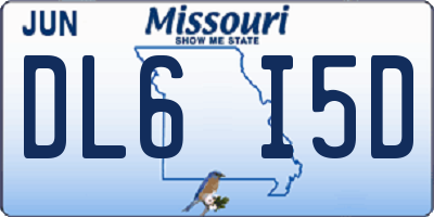 MO license plate DL6I5D