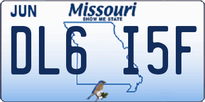 MO license plate DL6I5F