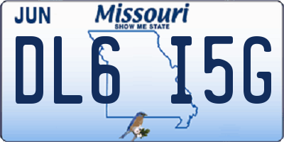 MO license plate DL6I5G