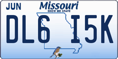 MO license plate DL6I5K