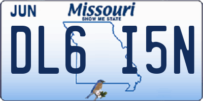 MO license plate DL6I5N
