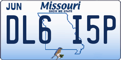 MO license plate DL6I5P