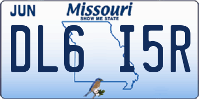 MO license plate DL6I5R