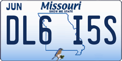 MO license plate DL6I5S