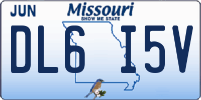 MO license plate DL6I5V