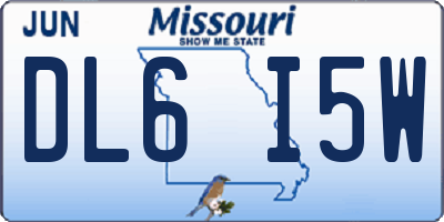 MO license plate DL6I5W