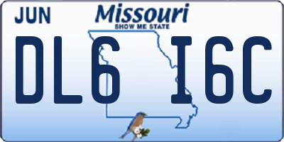 MO license plate DL6I6C
