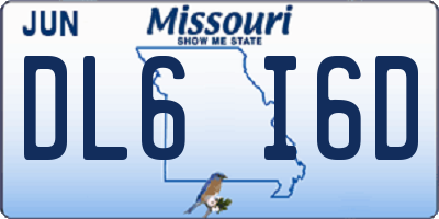 MO license plate DL6I6D