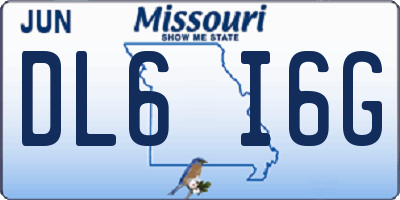 MO license plate DL6I6G