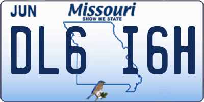 MO license plate DL6I6H