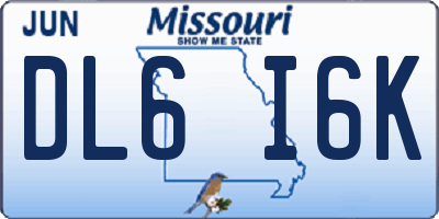 MO license plate DL6I6K