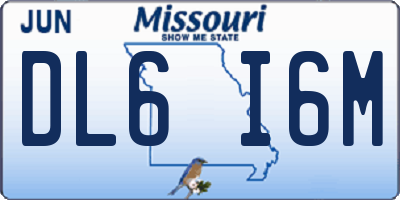 MO license plate DL6I6M