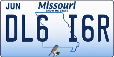 MO license plate DL6I6R