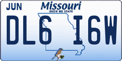 MO license plate DL6I6W
