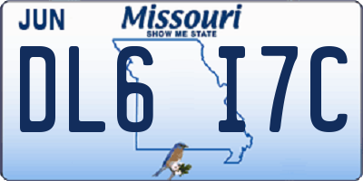 MO license plate DL6I7C