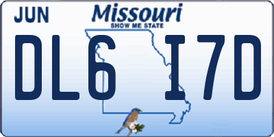 MO license plate DL6I7D