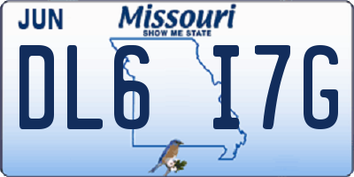 MO license plate DL6I7G