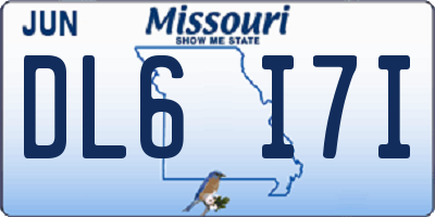 MO license plate DL6I7I