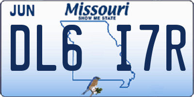 MO license plate DL6I7R