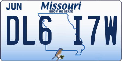 MO license plate DL6I7W