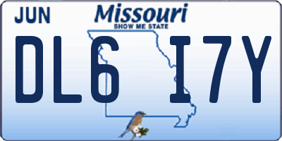 MO license plate DL6I7Y