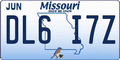 MO license plate DL6I7Z