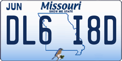 MO license plate DL6I8D