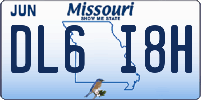 MO license plate DL6I8H