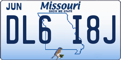 MO license plate DL6I8J