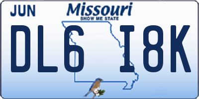 MO license plate DL6I8K