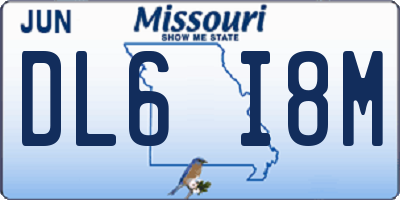 MO license plate DL6I8M