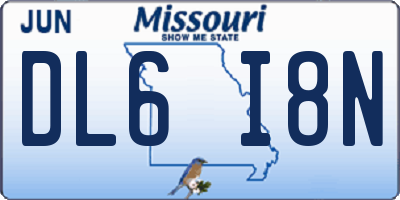 MO license plate DL6I8N