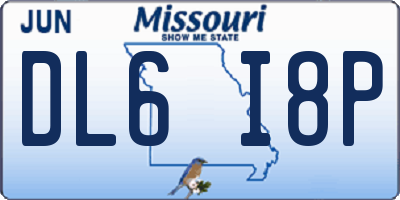MO license plate DL6I8P