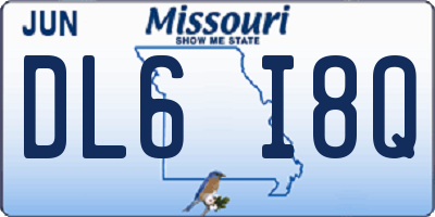 MO license plate DL6I8Q