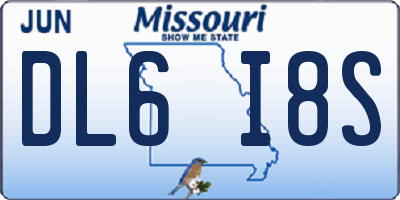 MO license plate DL6I8S
