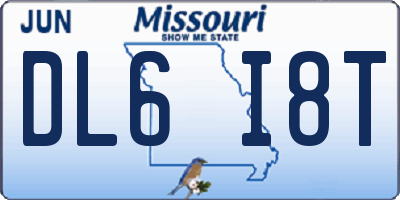 MO license plate DL6I8T