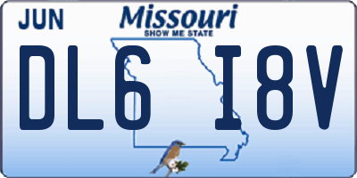 MO license plate DL6I8V
