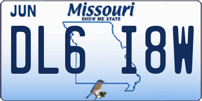 MO license plate DL6I8W