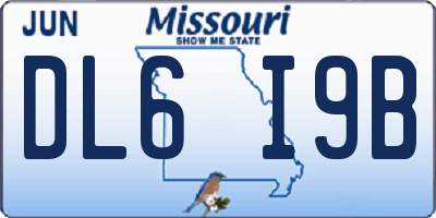 MO license plate DL6I9B