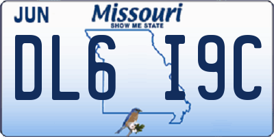 MO license plate DL6I9C