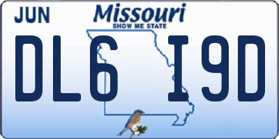 MO license plate DL6I9D