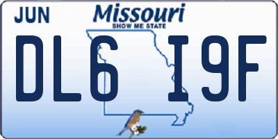MO license plate DL6I9F