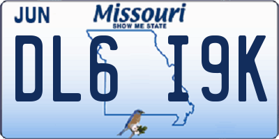 MO license plate DL6I9K