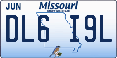 MO license plate DL6I9L